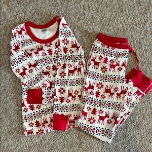 Hanna Andersson Festive Red and Cream Pajama Set